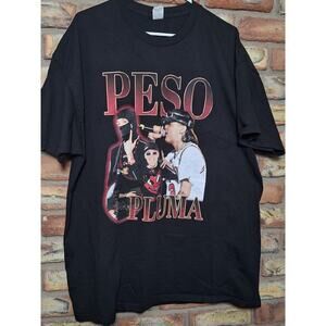 Peso Pluma Graphic T-Shirt Men’s 2XL Black Concert Style Tee Heavyweight Mint
